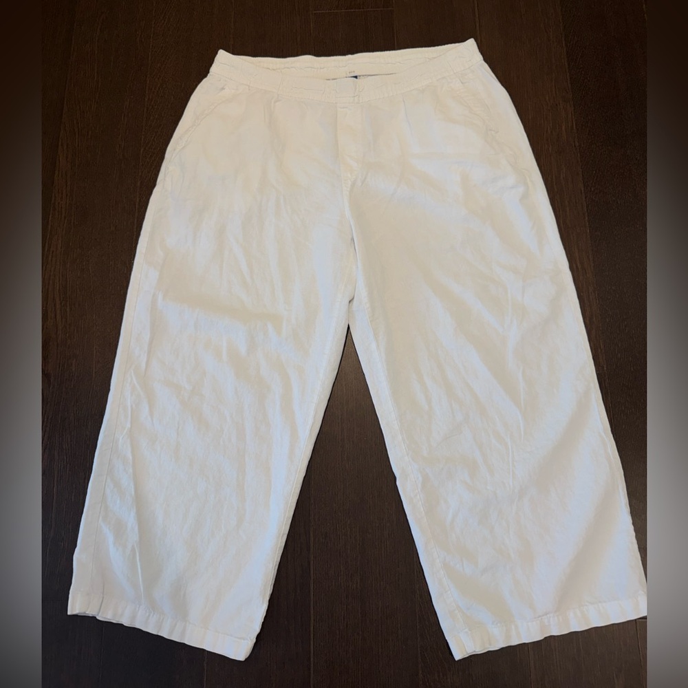 Old Navy High-Waisted Linen-Blend Wide-Leg Pants, White, XL